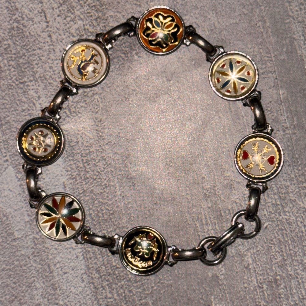 Vintage Hoffman Hex charm bracelet